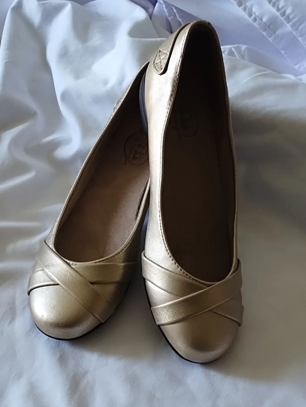 LifeStride Metallic Gold Women's Ballet Flats